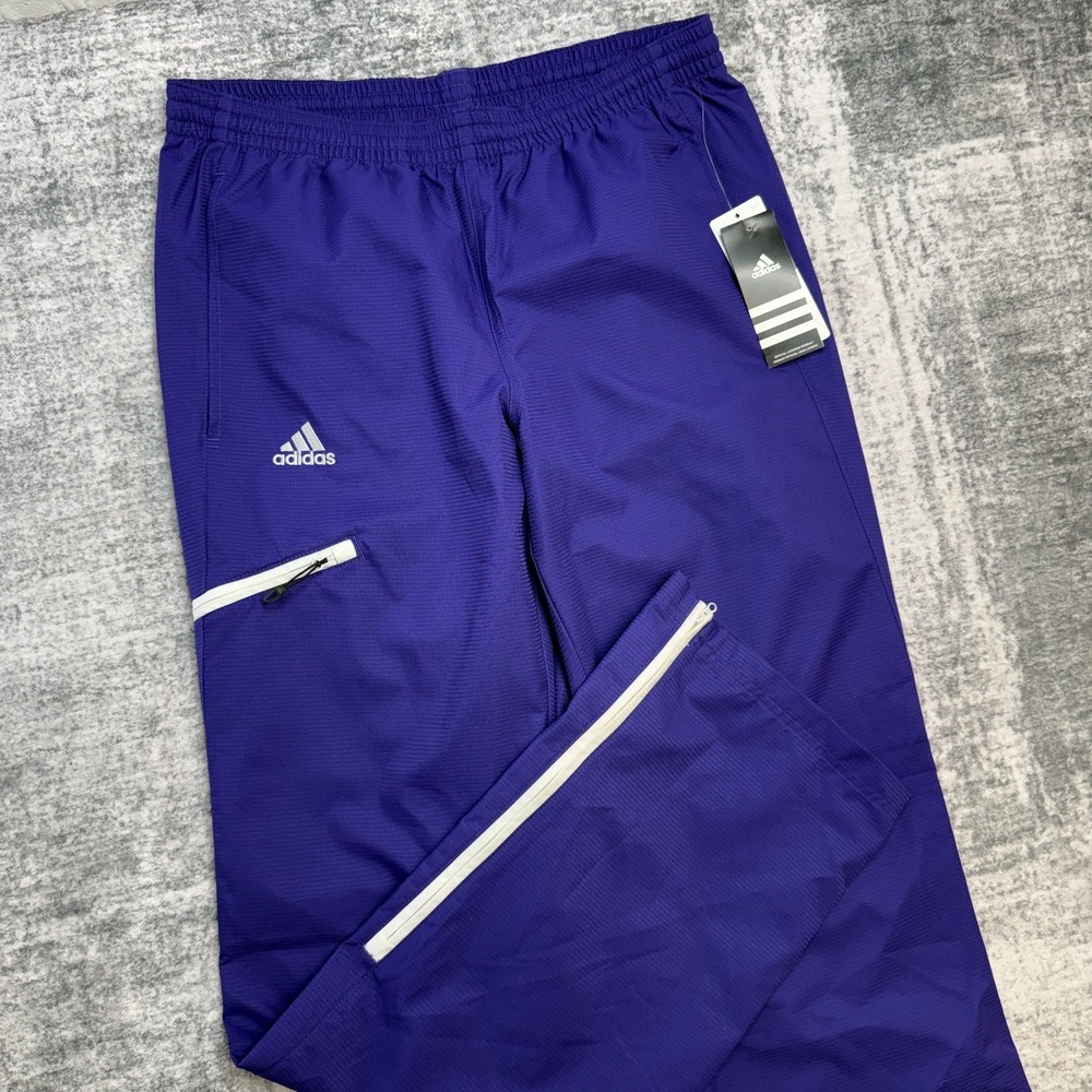 Adidas Woven Track Pants Women Medium Tall Grape Purple Climalite Climaproof NEW